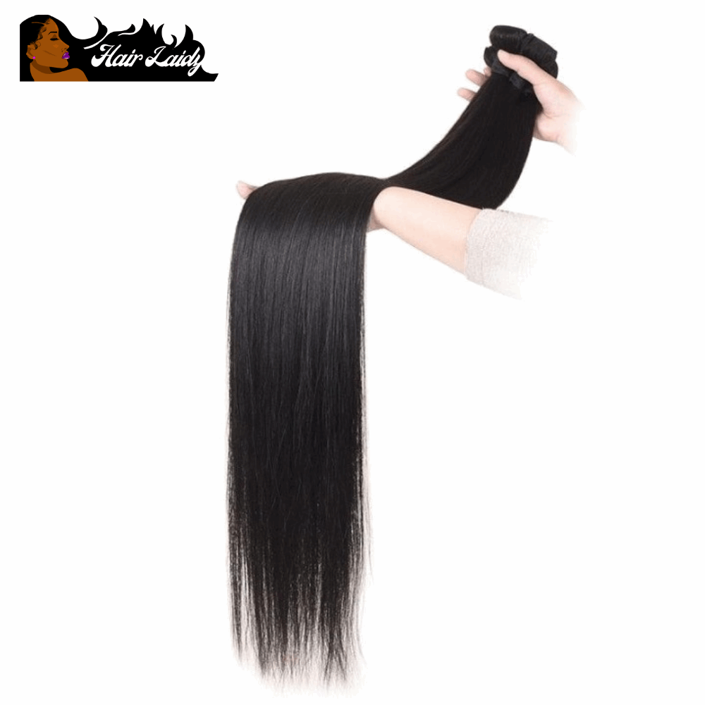 4PC Brazilian Straight Hair Extensions 3 Bundles With 4x4 5x5 6x6 Closure 12-40 Inches 3 Bundles + 5x5 or 6x6 Lace Closure