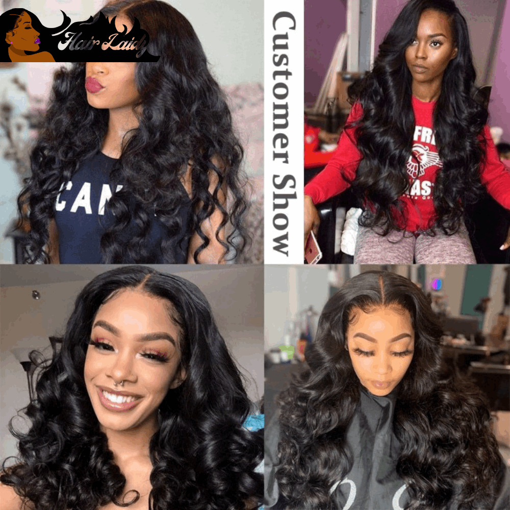 Brazilian Loose Wave Jet Black Remy Hair Extensions 1/3/4 Bundles 8-30 Inches