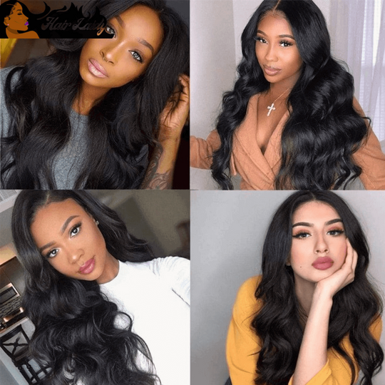 13 x 4 Human Hair Brazilian Body Wave Lace Front Wig  4 x 4 Lace Frontal Closure - hairlaidy