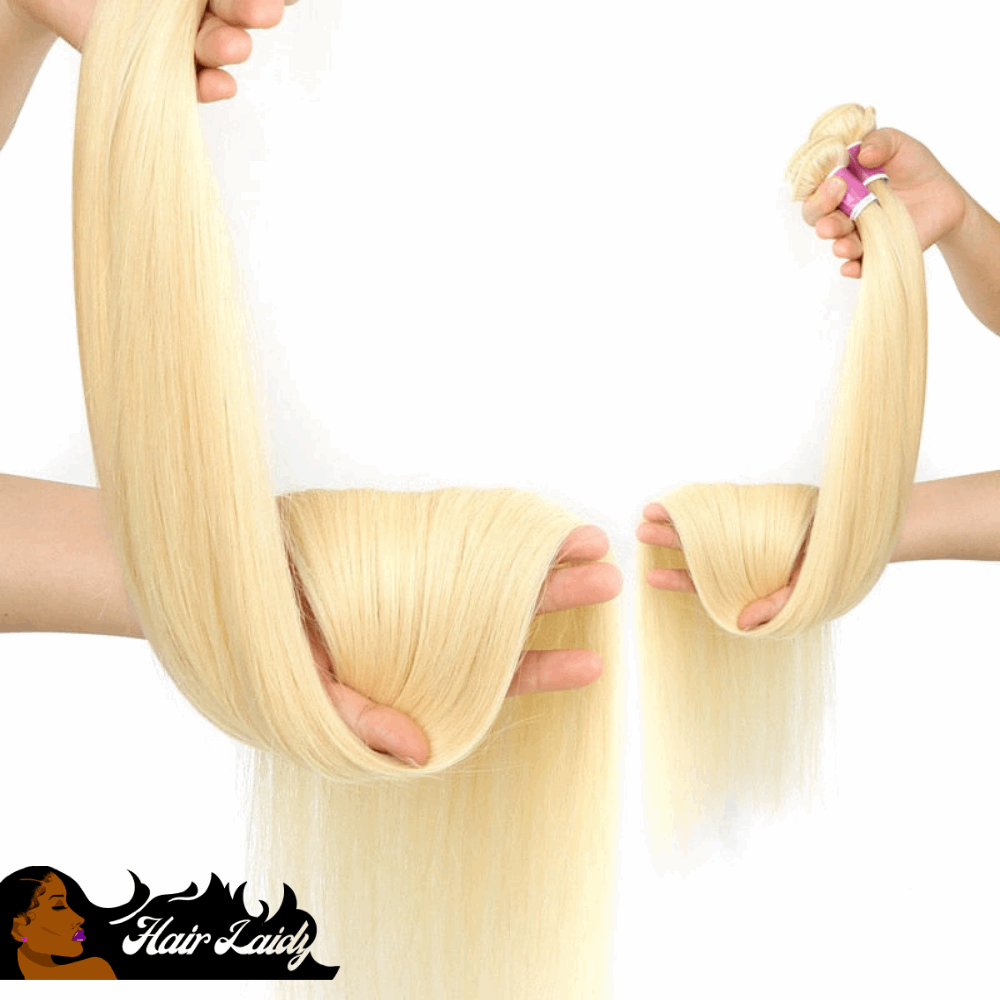 Blonde Straight Peruvian Remy Hair Extensions 1/3/4 Bundles 8-40 Inches