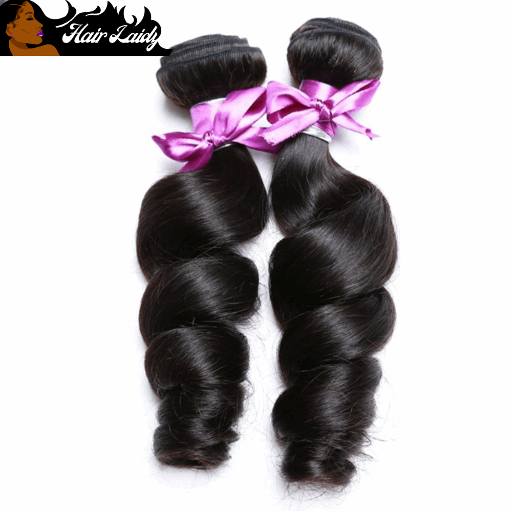 Brazilian Remy Loose Wave Jet Black Hair Extensions 1/3/4 Bundles 8-30 Inches