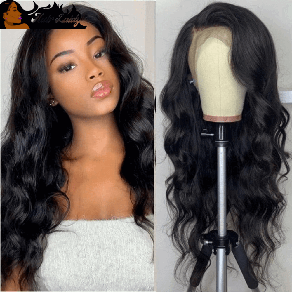 13 x 4 Human Hair Brazilian Body Wave Lace Front Wig  4 x 4 Lace Frontal Closure - hairlaidy