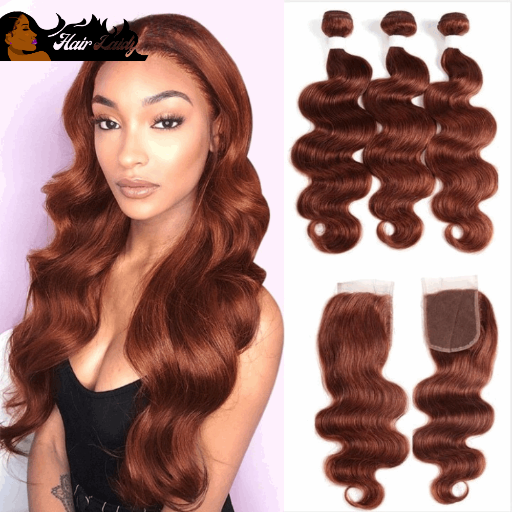 4PC Brazilian Remy Body Wave 3 Bundles With 4x4 Closure Hair Extensions 8-26 Inches