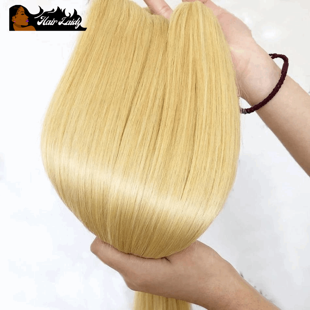 613 Blonde Straight Virgin Brazilian 1/3/4 Bundles 12-34 Inches