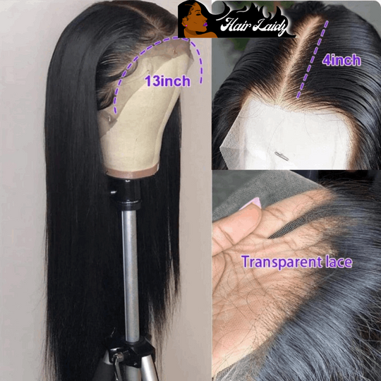 30” Brazilian Remy Straight 13x4 Lace Front Wig 4x4 Closure Frontal 12-30 Inches