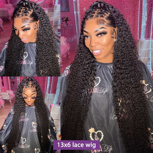 Brazilian Loose Deep Wave HD Transparent Lace Frontal Closure Wig 12-40 Inches 150% Density