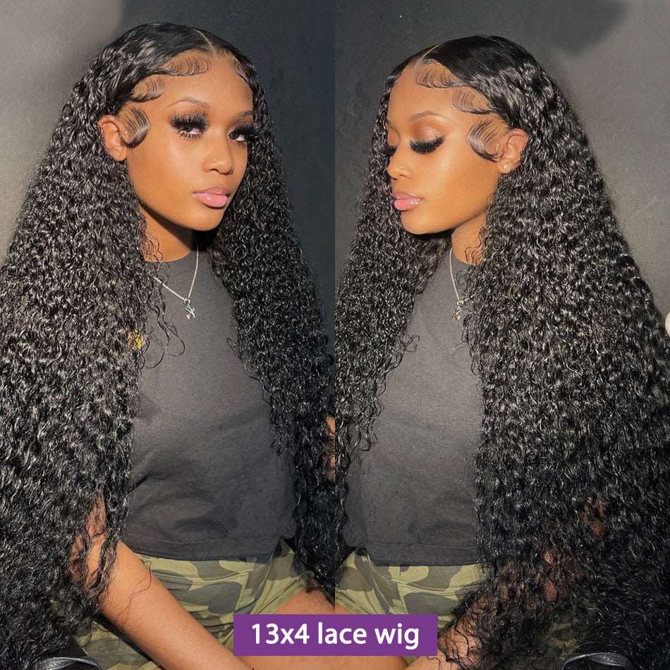 Brazilian Loose Deep Wave HD Transparent Lace Frontal Closure Wig 12-40 Inches 150% Density