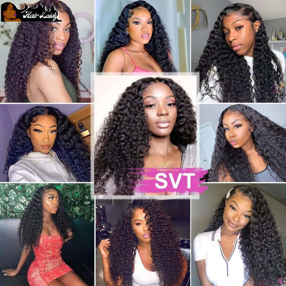 Indian Deep Wave Curly 13X4 Lace Front Wig 4x4 Lace frontal Closure 10-26 Inches