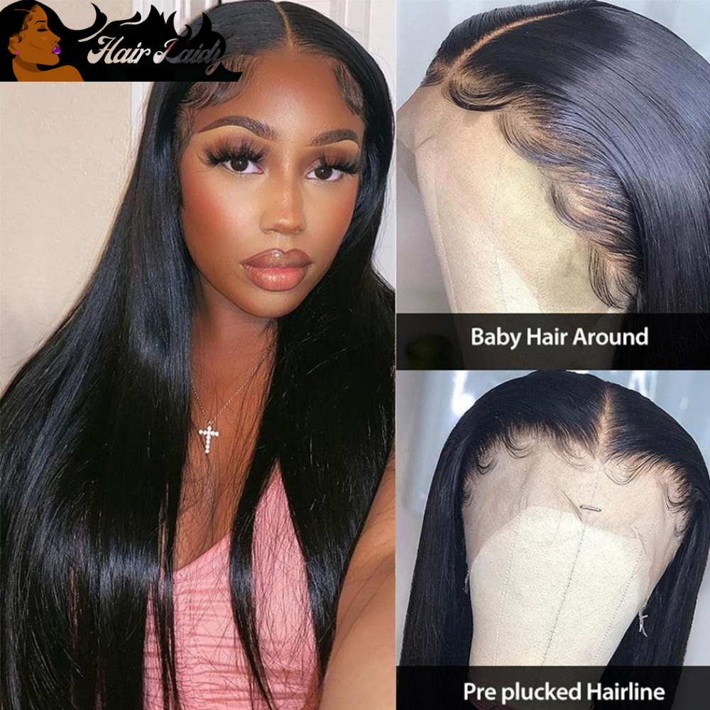 30" Bone Straight Brazilian Remy 360 Transparent HD Lace Wig Frontal Closure 12-36 Inches