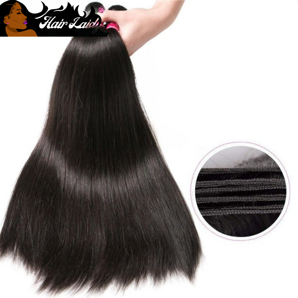 Natural Black Straight Peruvian Hair Human Hair Weave Bundles Remy Hair Extension Natural Black 1 / 3 / 4 Bundles 8-30 Inches