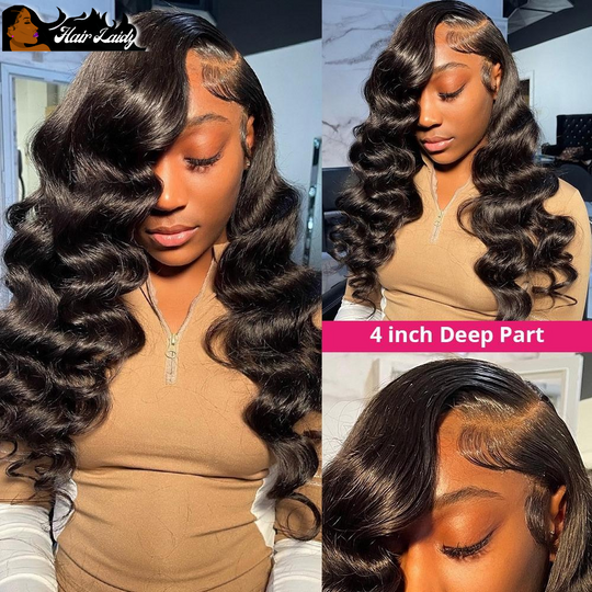 Loose Deep Wave Human Hair Wig 4x4 Frontal 13x4 Lace Front Pre Plucked Natural Hairline 8-30 Inches