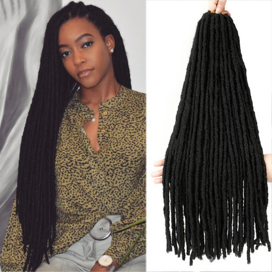 Synthetic Crochet Braiding Hair Extensions Dreadlocks Ombre Brown Colored Soft Straight Faux Locs Braids Hair For Women 18 - 26 Inches