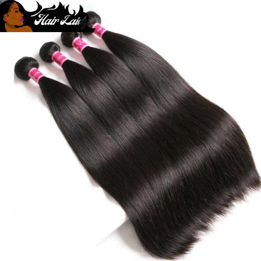 Natural Black Straight Peruvian Hair Human Hair Weave Bundles Remy Hair Extension Natural Black 1 / 3 / 4 Bundles 8-30 Inches