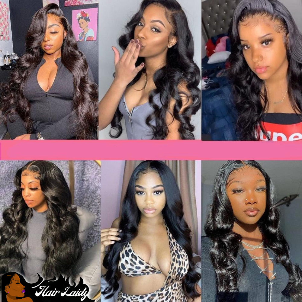 32" Brazilian Remy Loose Deep Body Wave HD Lace Front Wig Pre-plucked 8-32 Inches