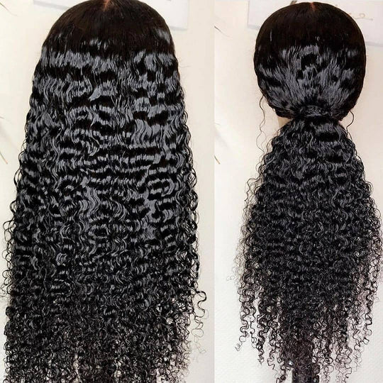 34" Deep Wave Brazilian Virgin Transparent 360 HD Lace Frontal Wig 8-34 Inches
